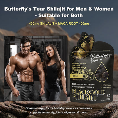 BUTTERFLY'S TEAR Shilajit Gummies 60 Count