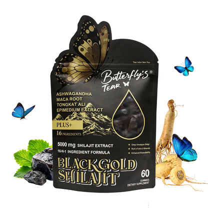 BUTTERFLY'S TEAR Shilajit Gummies 60 Count